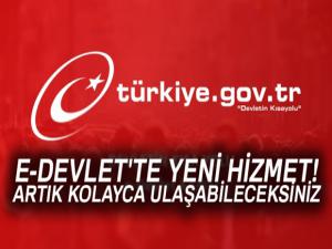 E-Devlet'ten bir yenilik daha