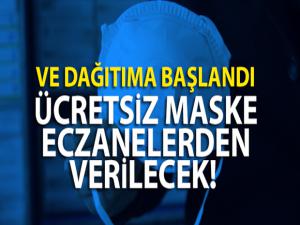 Eczanelerde ücretsiz maske dağıtımı başladı