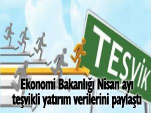 Ekonomi Bakanlığı Nisan ayı Teşvikli Yatırım verilerini paylaştı