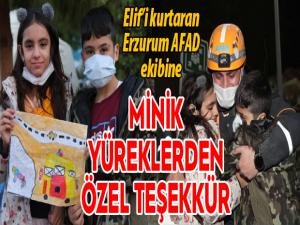 Elifi kurtaran AFAD Erzurum ekibine özel teşekkür