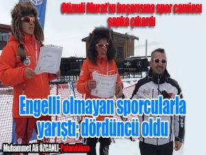 Engelli olmayan sporcularla yarıştı; dördüncü oldu