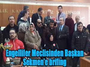 Engelliler Meclisinden Başkan Sekmen'e brifing