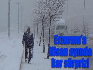Erzuruma Nisan ayında kar sürprizi