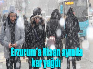  Erzurum'a Nisan ayında kar yağdı