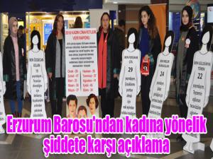 Erzurum Barosu'ndan kadına yönelik şiddete karşı açıklama