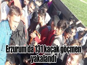 Erzurumda 131 kaçak göçmen yakalandı