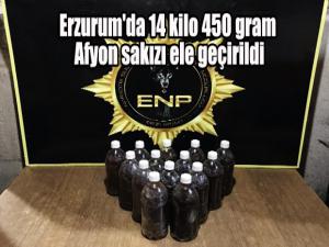 Erzurum'da 14 kilo 450 gram Afyon sakızı ele geçirildi