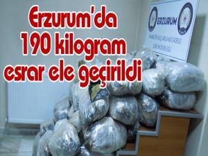 Erzurumda 190 kilogram esrar ele geçirildi