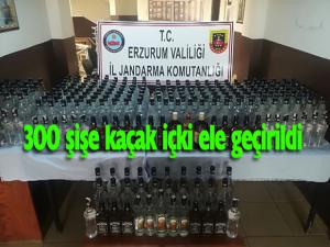 Erzurumda 300 şişe kaçak içki ele geçirildi