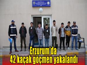 Erzurumda 42 kaçak göçmen yakalandı