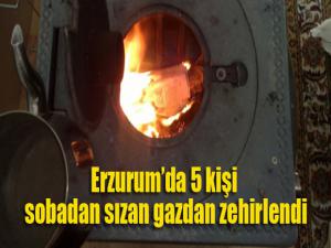 Erzurumda 5 kişi sobadan sızan gazdan zehirlendi