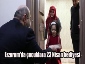 Erzurum'da çocuklara 23 Nisan hediyesi