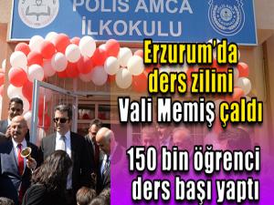 Erzurumda ders zilini Vali Memiş çaldı, 150 bin öğrenci ders başı yaptı