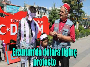 Erzurumda dolara ilginç protesto