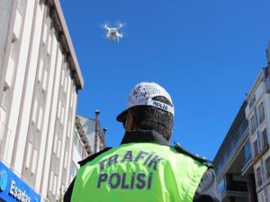 Erzurum'da drone ile trafik denetimi
