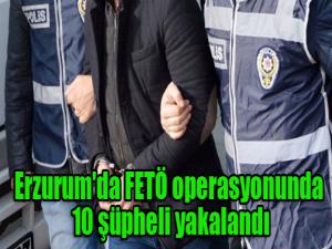 Erzurum'da FETÖ operasyonunda 10 şüpheli yakalandı