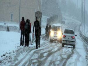 Erzurum'da kar yağışı