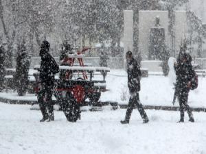 Erzurumda kar yağışı
