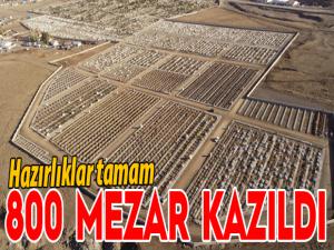 Erzurumda mezarlıkta kış hazırlığı