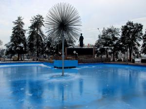 Erzurumda süs havuzları buz tuttu