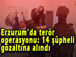 Erzurumda terör operasyonu: 14 şüpheli gözaltına alındı