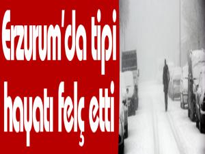 Erzurumda tipi hayatı felç etti