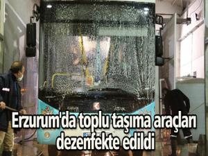 Erzurum'da toplu taşıma araçları dezenfekte edildi