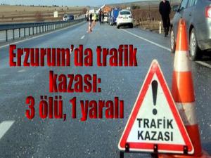 Erzurum'da trafik kazası: 3 ölü, 1 yaralı