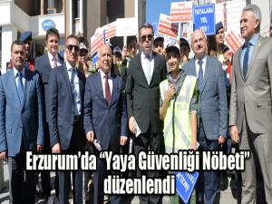 Erzurumda Yaya Güvenliği Nöbeti düzenlendi