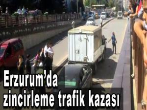 Erzurumda zincirleme trafik kazası