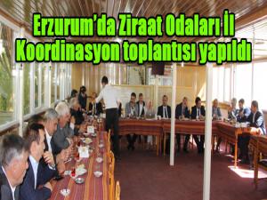 Erzurumda Ziraat Odaları İl Koordinasyon toplantısı yapıldı