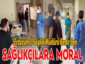 Erzurum İl Sağlık Müdürü Bedirden sağlıkçılara moral ziyareti