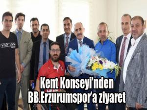 Erzurum Kent Konseyi'nden B.B. Erzurumspor Teknik Direktörü Özdilek'e hayırlı olsun ziyareti