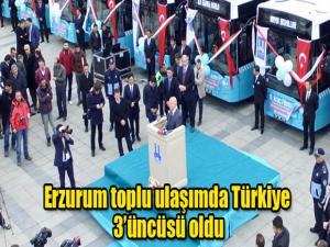 Erzurum toplu ulaşımda Türkiye 3üncüsü oldu