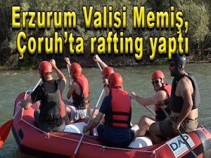 Erzurum Valisi Memiş, Çoruhta rafting yaptı