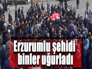 Erzurumlu şehidi binler uğurladı