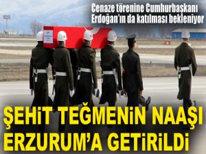 Erzurumlu şehit teğmenin naaşı memleketine getirildi