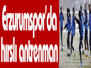 Erzurumsporda hırslı antrenman