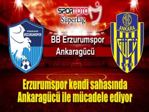 Erzurumspor kendi sahasında Ankaragücü ile mücadele ediyor