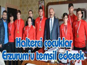Halterci çocuklar Erzurumu temsil edecek 