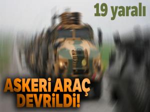 Hatay'da askeri araç devrildi: 19 yaralı