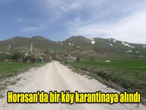 Horasan'da bir köy karantinaya alındı