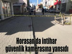 Horasan'da intihar güvenlik kamerasına yansıdı