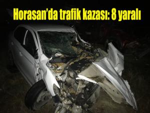 Horasanda trafik kazası: 8 yaralı