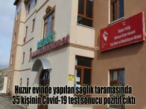 Huzur evinde yapılan sağlık taramasında 35 kişinin Covid-19 test sonucu pozitif çıktı