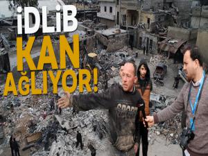 İdlib kan ağlıyor! Büyük tahribatın yaşandığı enkaz noktalarında çalışma başlatıldı