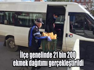 İlçe genelinde 21 bin 200 ekmek dağıtımı gerçekleştirildi