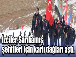 İzciler, Sarıkamış şehitleri için karlı dağları aşarak eksi 10 derecede çadırda sabahladı