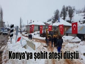 Konya'ya şehit ateşi düştü