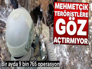 Mehmetçik teröristlere göz açtırmıyor! Son bir ayda 9 bin 765 operasyon